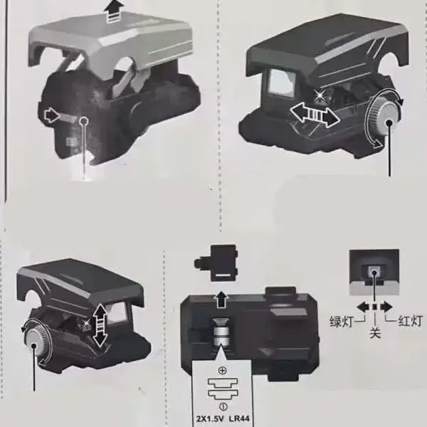 Retractable Adjustable Red/Green Dot Holo Sight