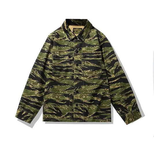 Cotton Tactical Tiger Stripe Camo Combat BDU Shirt-m416gelblaster-S-m416gelblaster