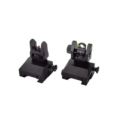 Flip Up Front and Rear Backup Green Red Fiber Optic Iron Sights-m416gelblaster-m416gelblaster