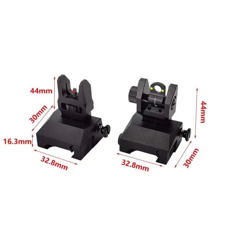 Flip Up Front and Rear Backup Green Red Fiber Optic Iron Sights-m416gelblaster-m416gelblaster