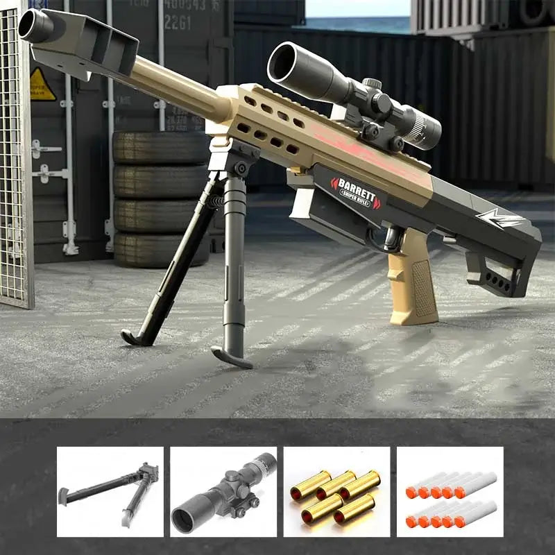 Handi Barrett Manual Reload Shell Ejecting Foam Dart Blaster-m416gelblaster-tan-m416gelblaster