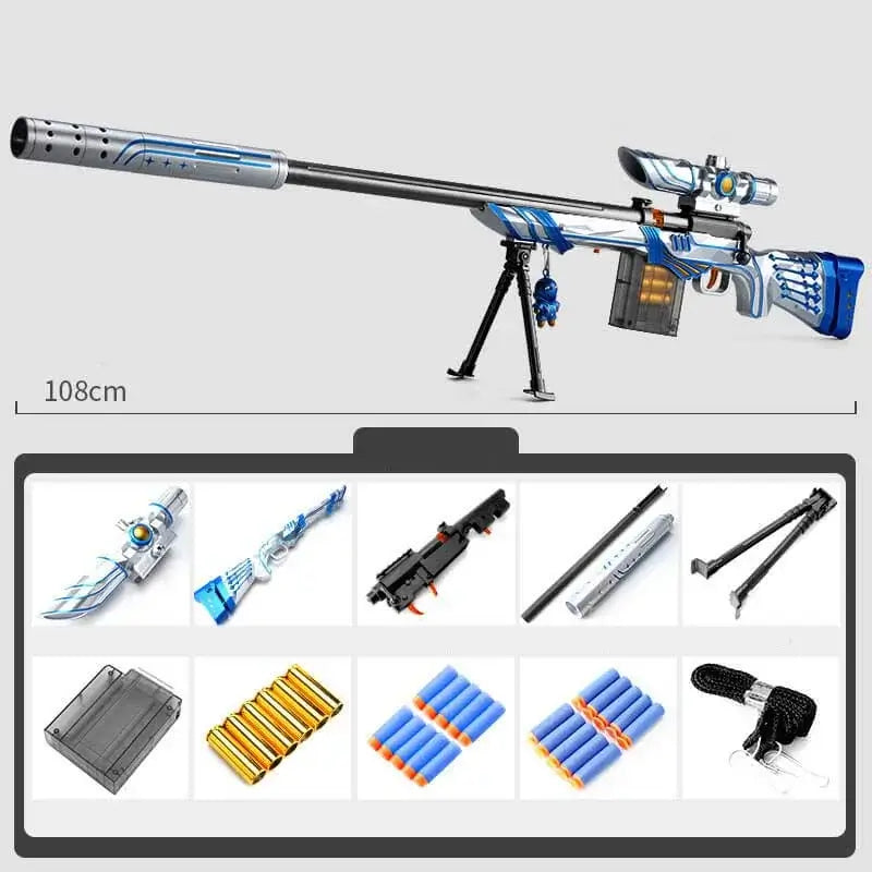 LuoChen M24 Manual Shell Ejecting Foam Dart Blaster-m416gelblaster-blue-m416gelblaster