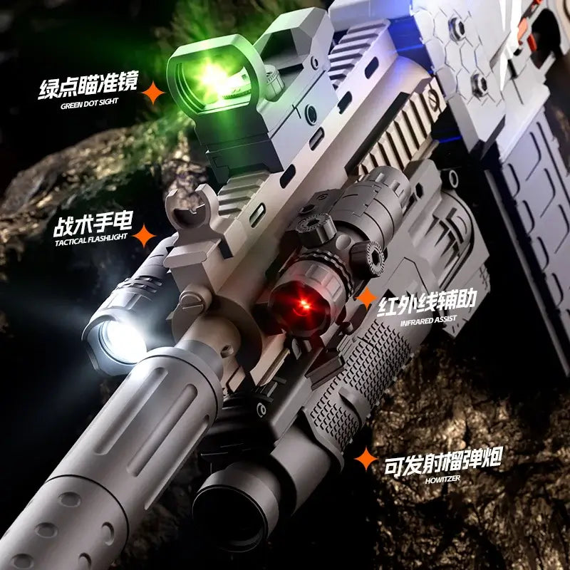 Full Automatic HK416 Foam Dart Blaster Rifle with Light