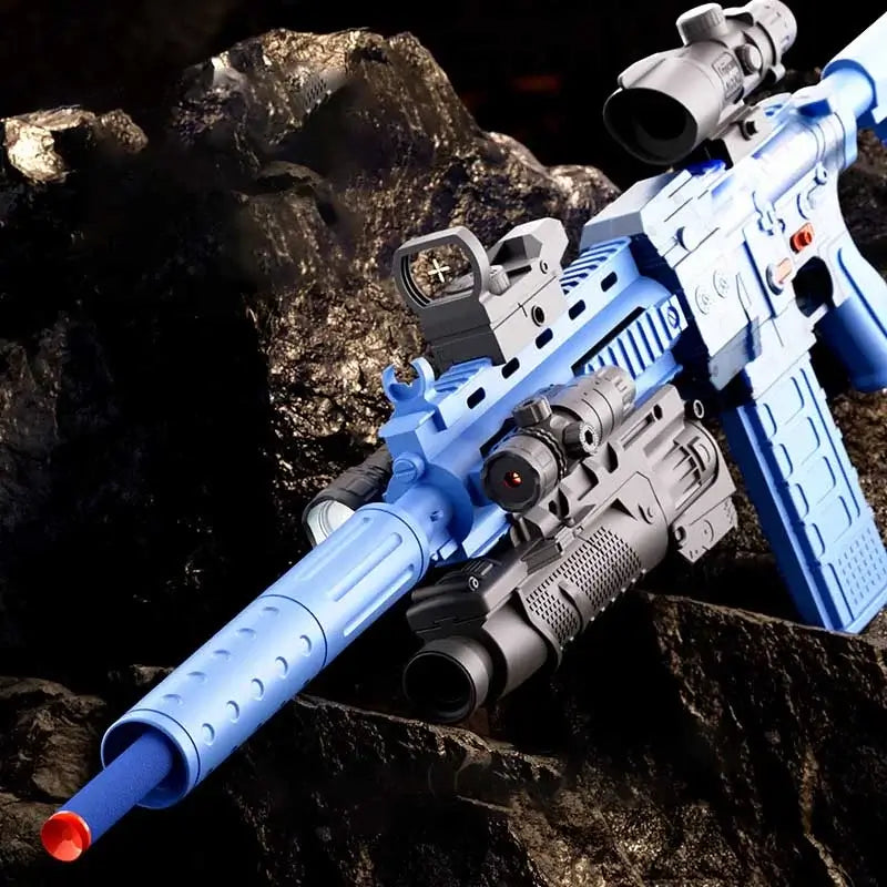 Full Automatic HK416 Foam Dart Blaster Rifle with Light