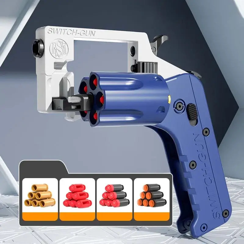 Soft Bullet Switch Gun Foldable Revolver Single Action Blaster