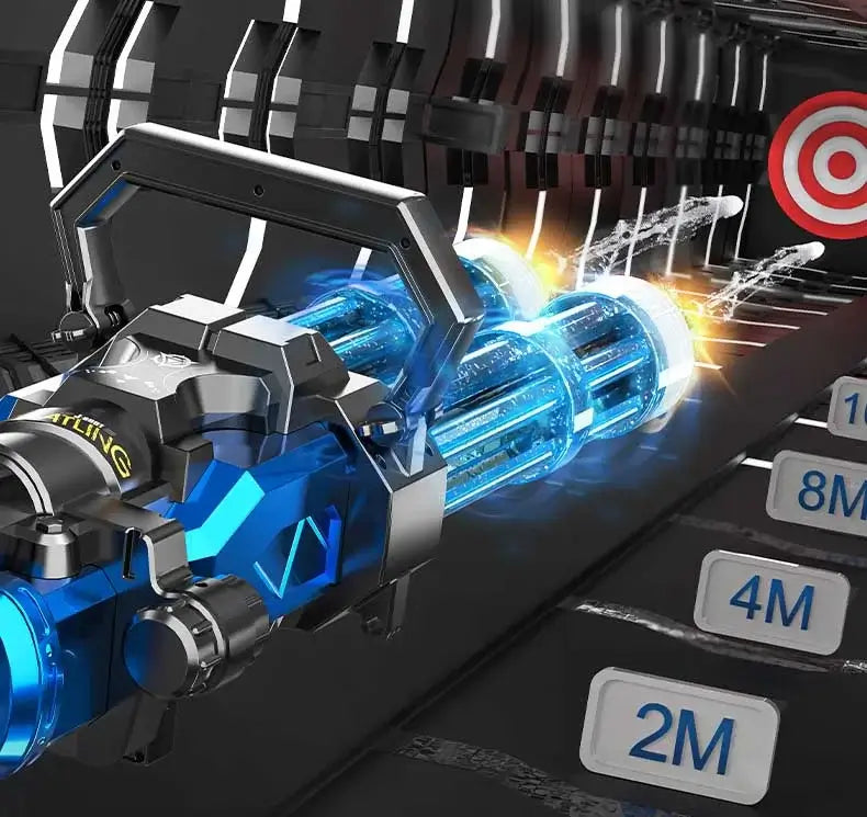 JF Rotatable Double Barrel Gatling Water Blaster with Lights-m416gelblaster-m416gelblaster