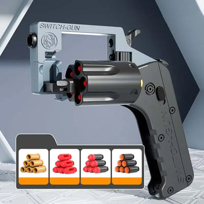 Soft Bullet Switch Gun Foldable Revolver Single Action Blaster