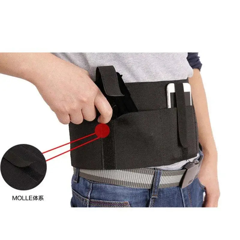 Tactical Elastic Concealed Pistol Holster Waist Belt