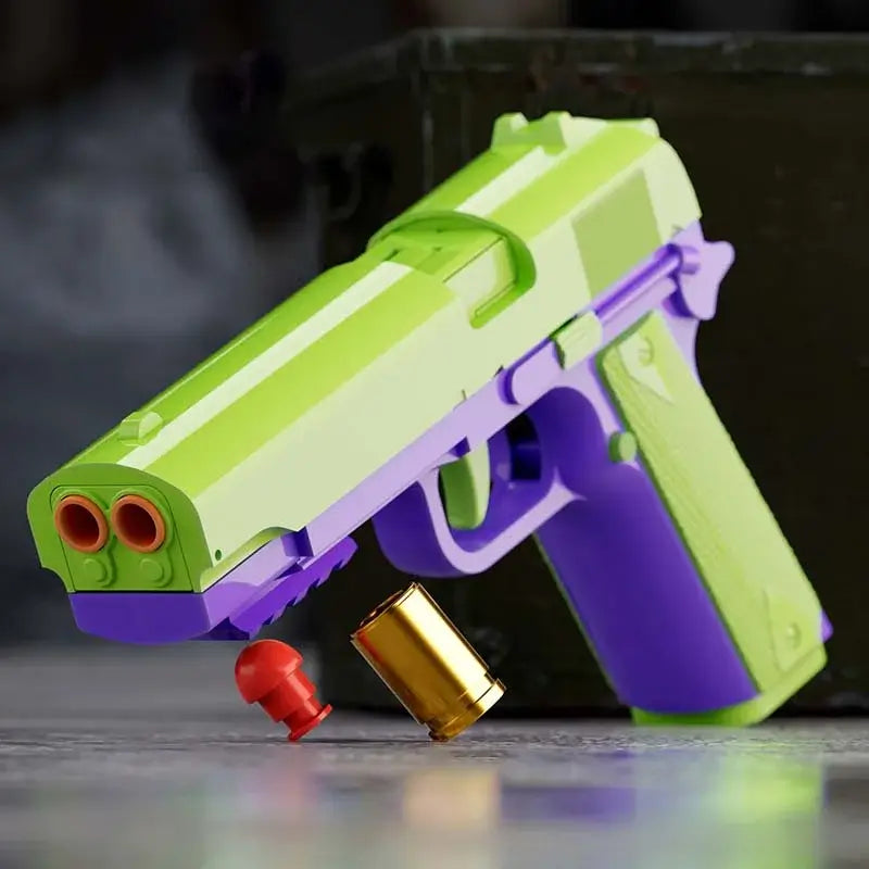 Semi Auto Double Barrel M1911 Soft Bullet Toy Gun-m416gelblaster-green-m416gelblaster