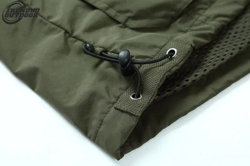 Cheap Outdoor Sleeveless Zipper Fishing Jacket Multi Pockets Light Khaki