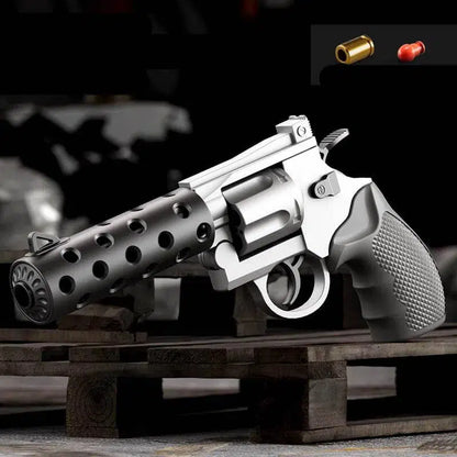 Double Action Honeycomb Semi-Auto Revolver Toy Gun-m416gelblaster-gray-m416gelblaster