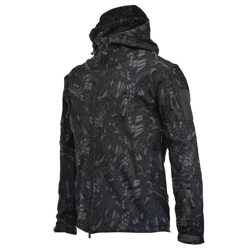 Tactical Soft Shell Military Jacket Men Waterproof Windproof-clothing-m416gelblaster-black python-S-m416gelblaster