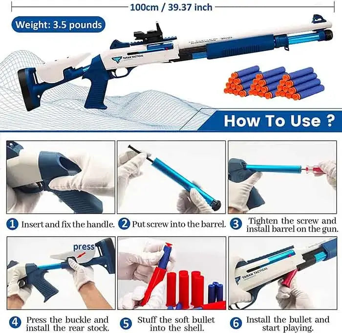 UDL XM1014 Manual Pump Nerf Shotgun Shell Eject Blaster-m416gelblaster-m416gelblaster